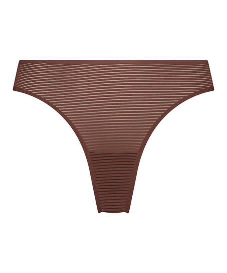 Stripe Mesh usynlig g-streng, Brown