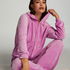 Hættejakke velour, Lyserød