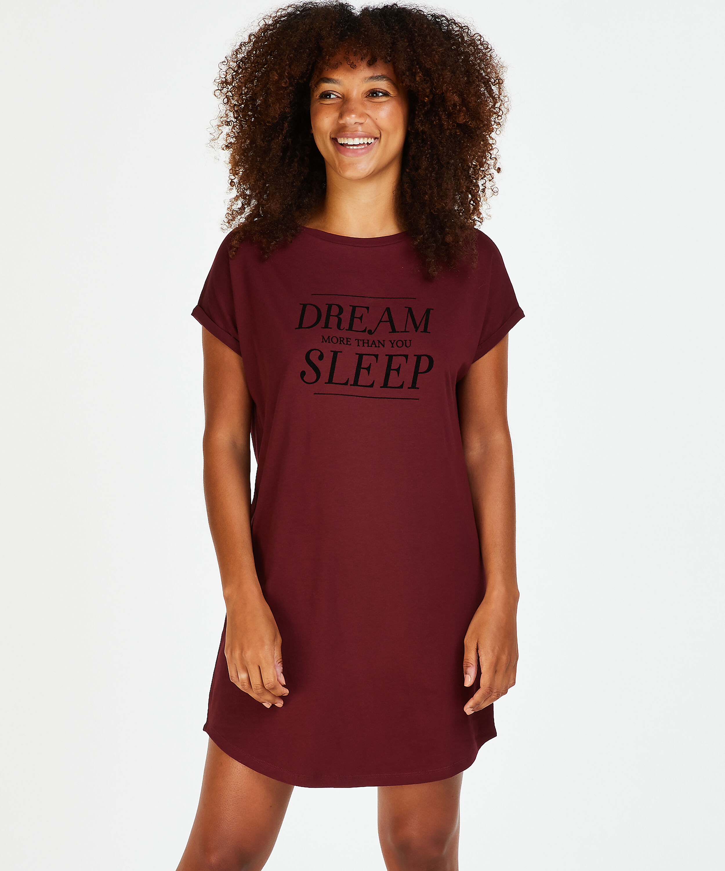 Natskjorte rund hals, R&oslash;d