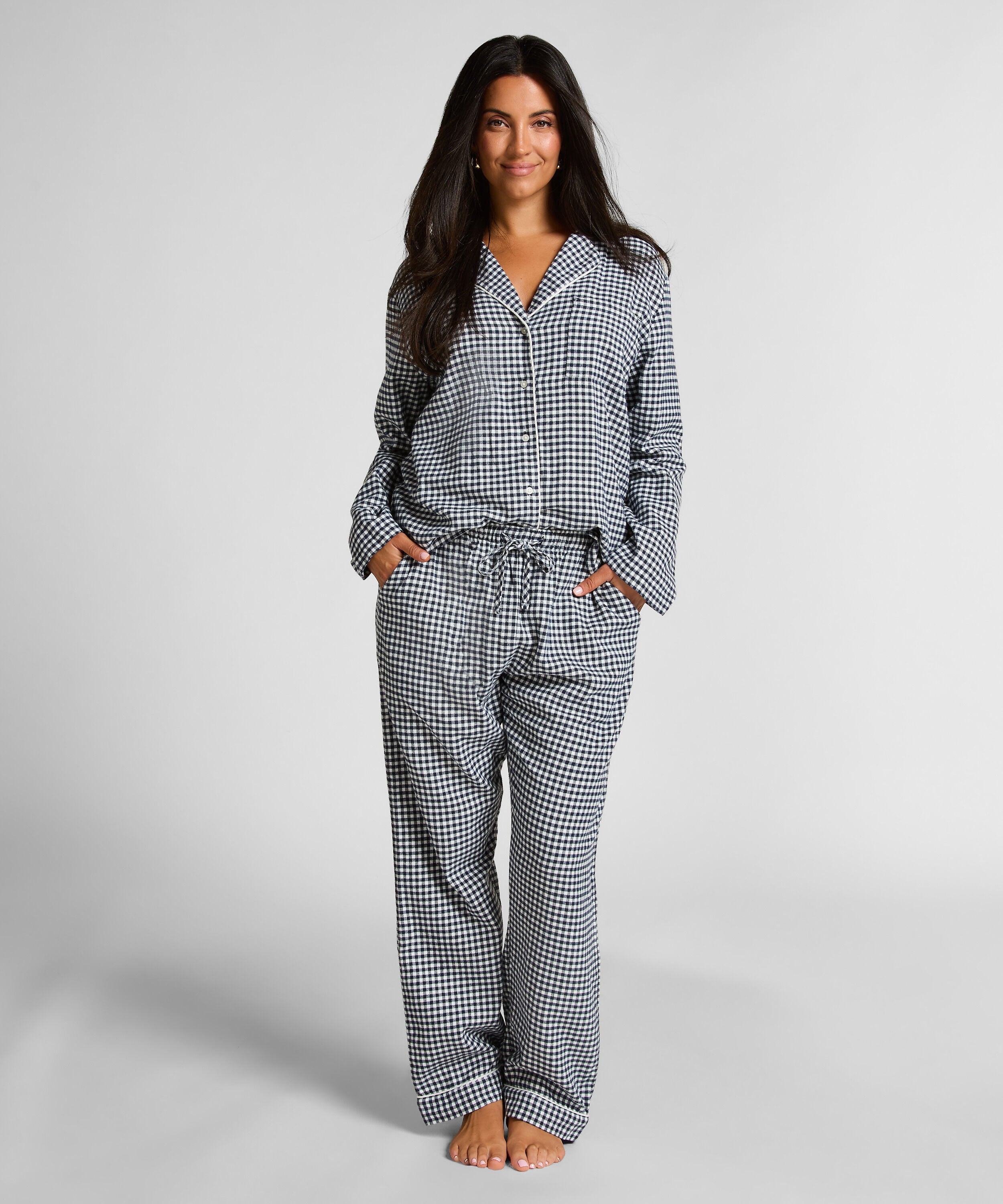 Pyjamasbukser af flonel, Blå
