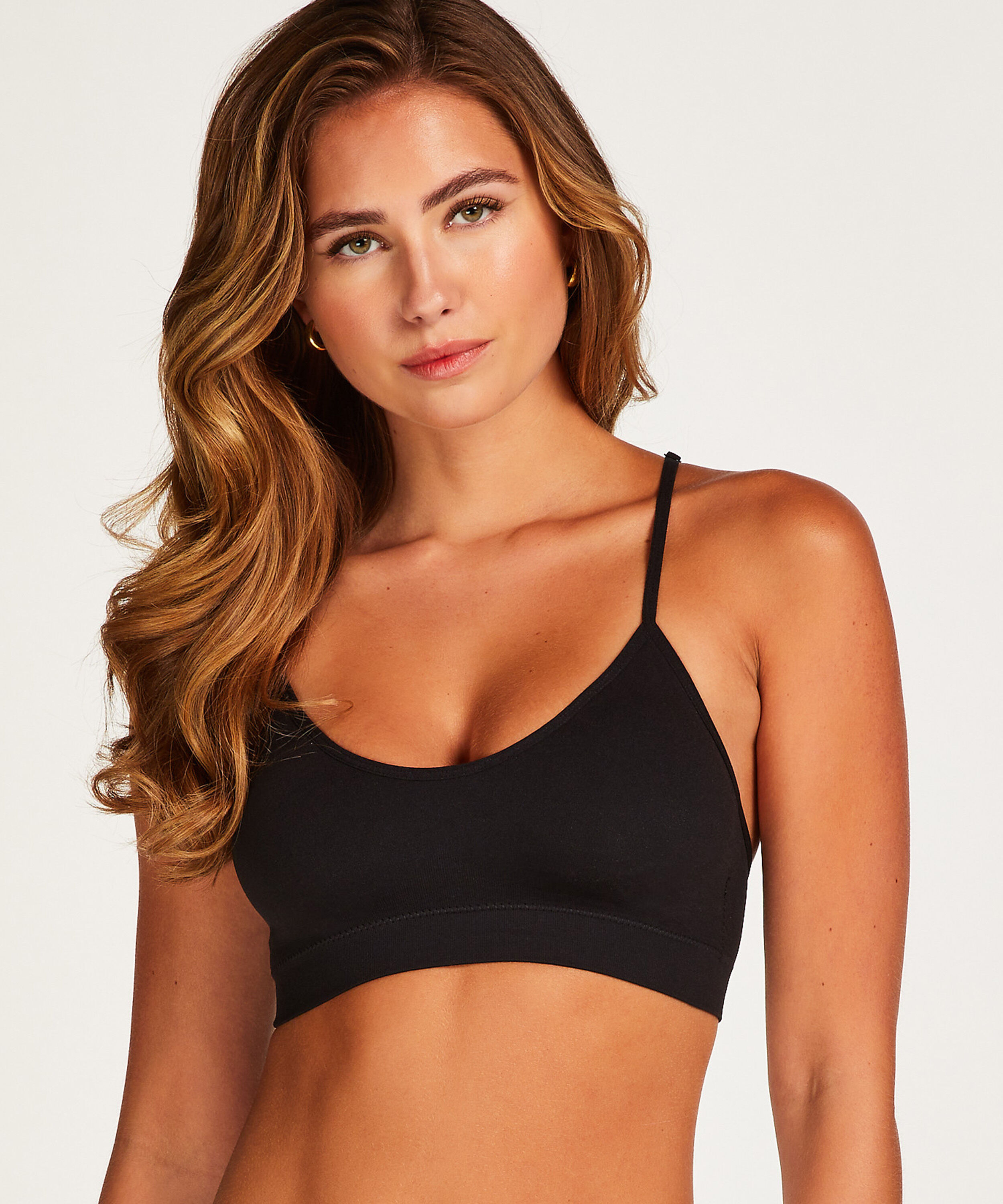 Sømløs bralette Marine, Sort