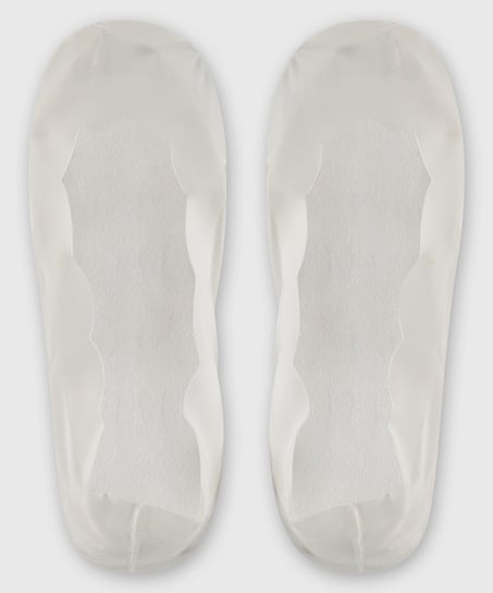 2 par usynlige sokker Scallop, hvid