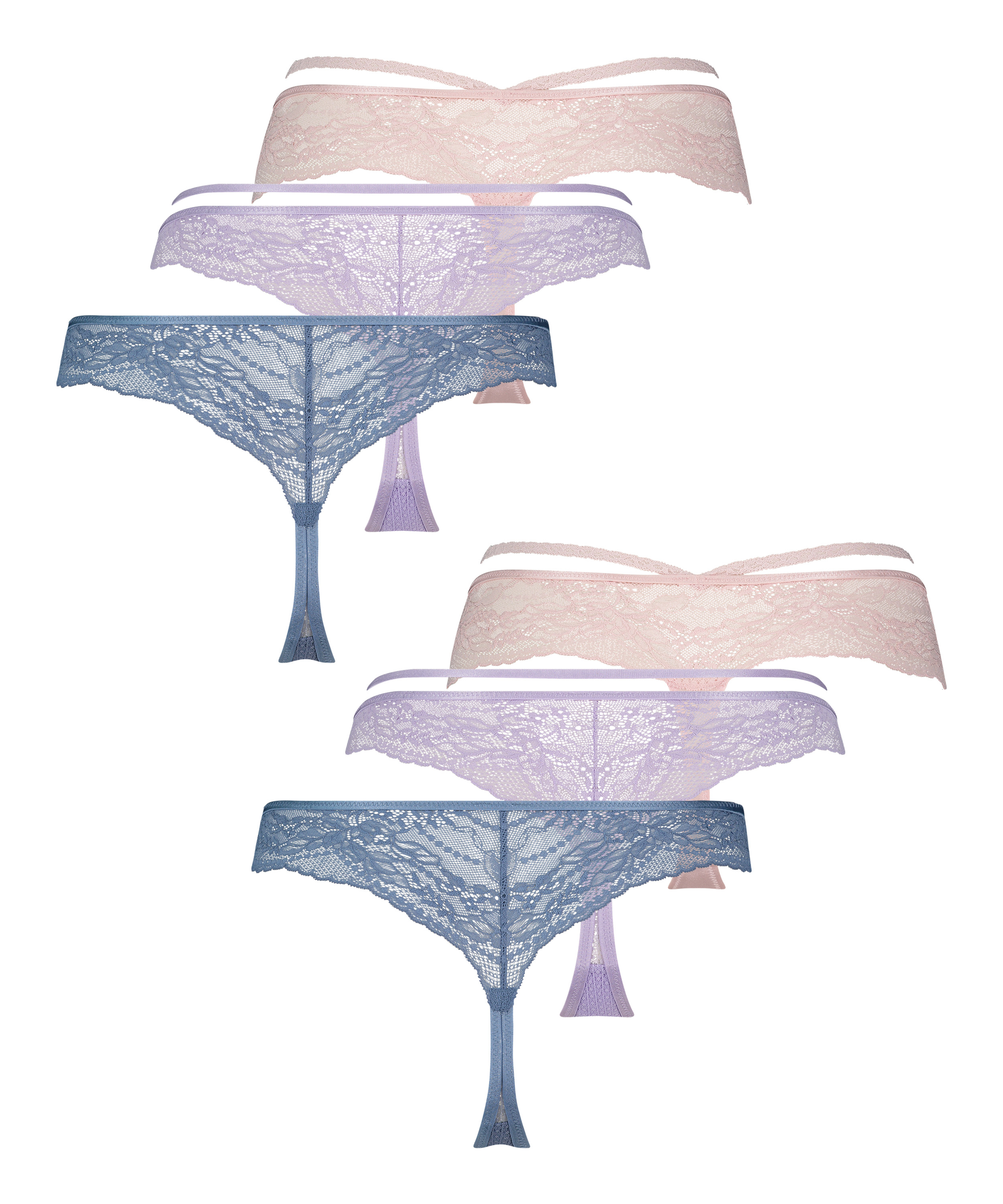 6-pak brasilianske trusser, blå, main