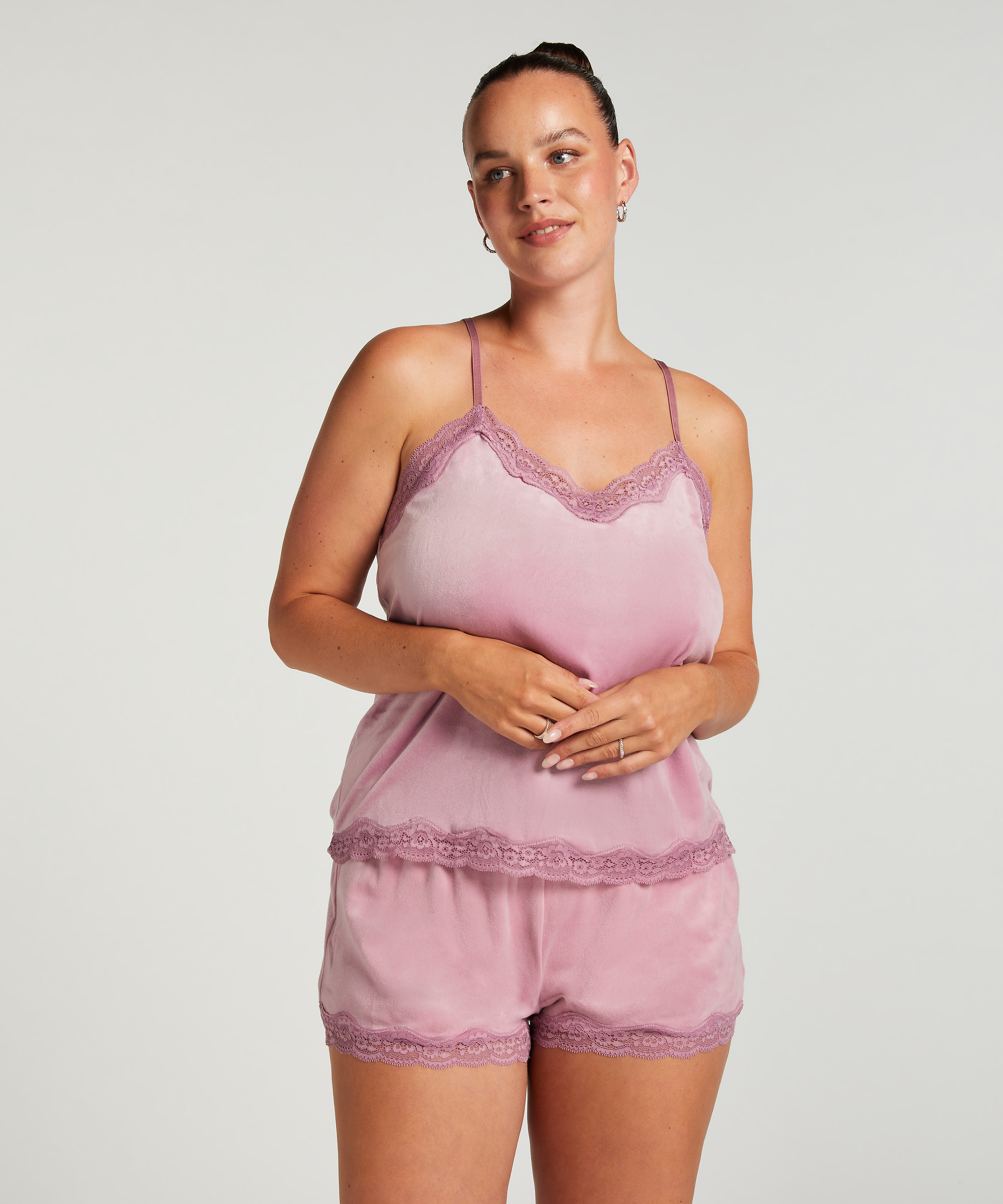 Cami top Velours Lace, Lilla, main