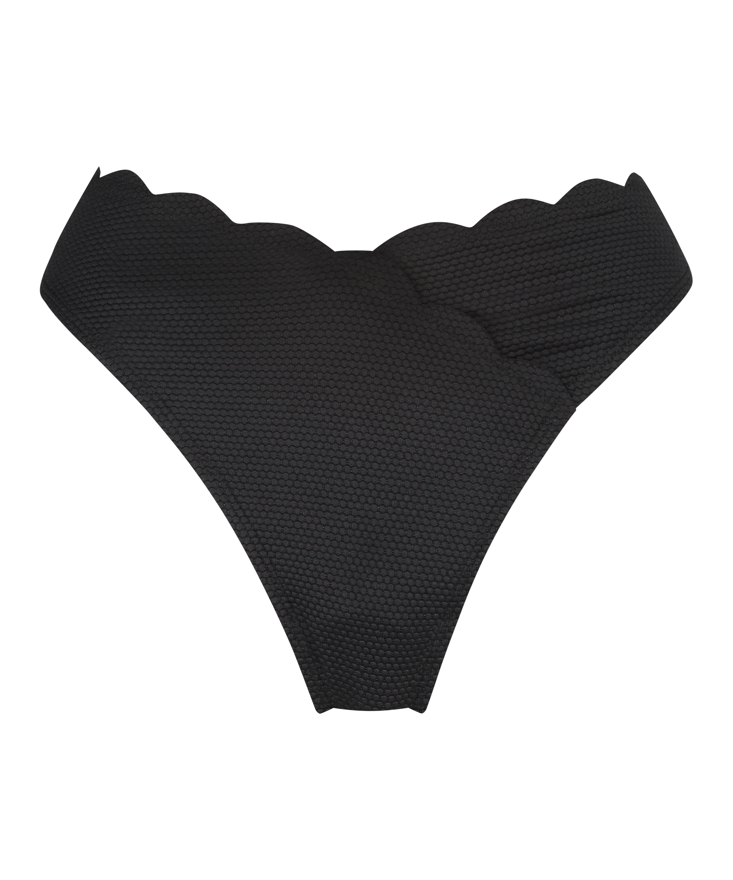 Højt udskåret bikinitrusse Scallop, sort, main