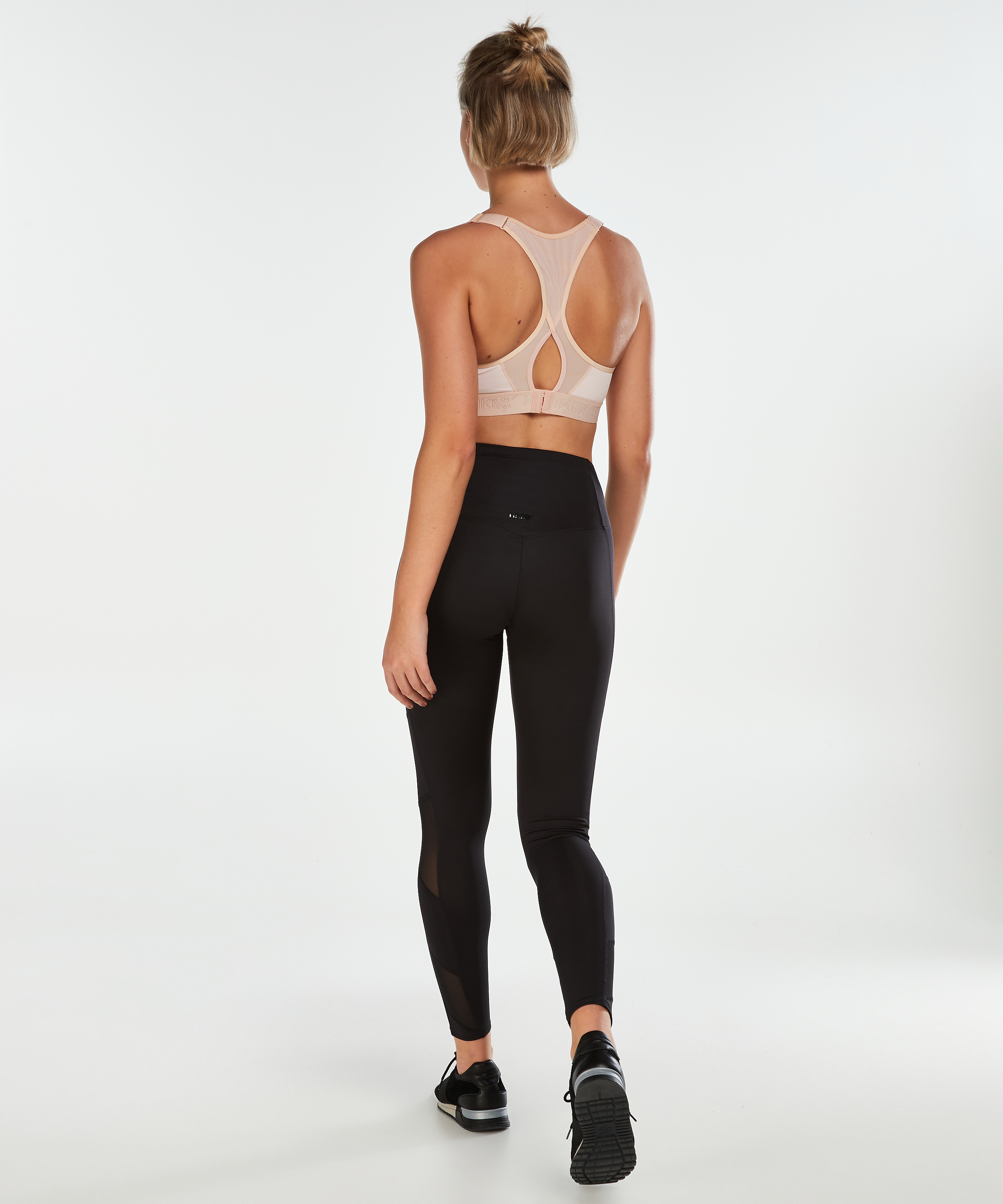 HKMX High waisted sport legging mesh, sort, main