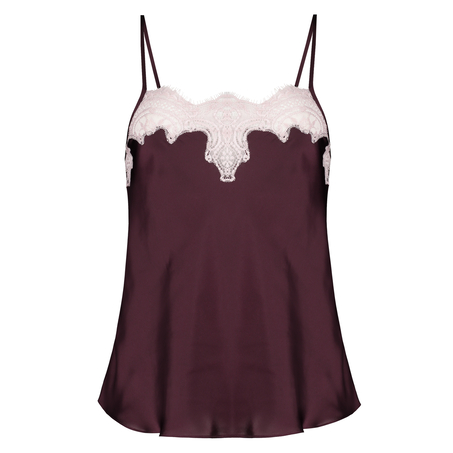 Cami top satin, Rød