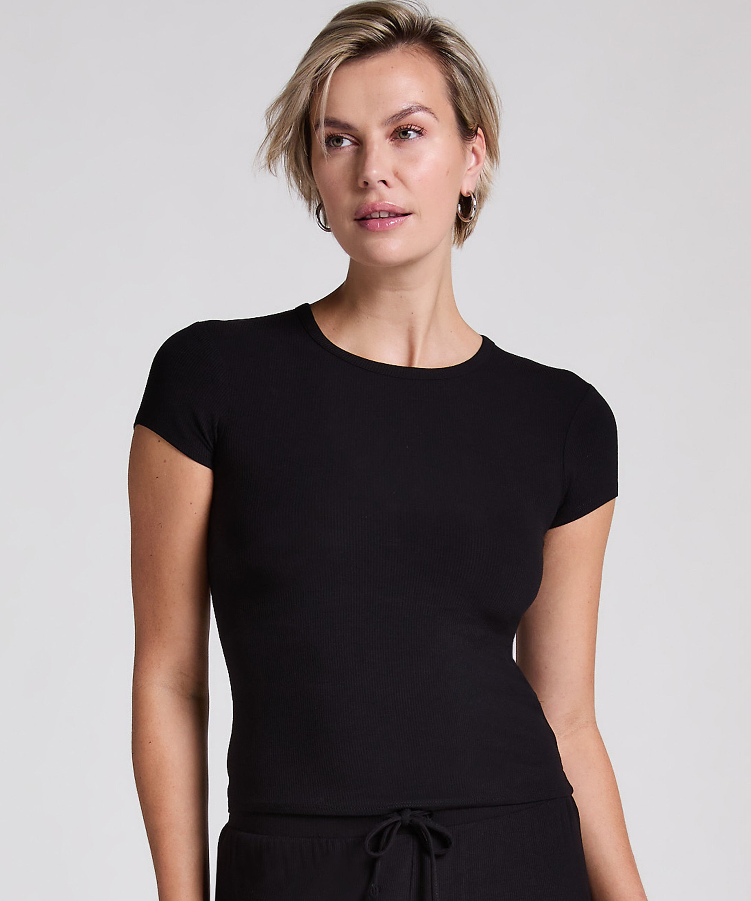Pyjamas Top Rib Essential, Sort