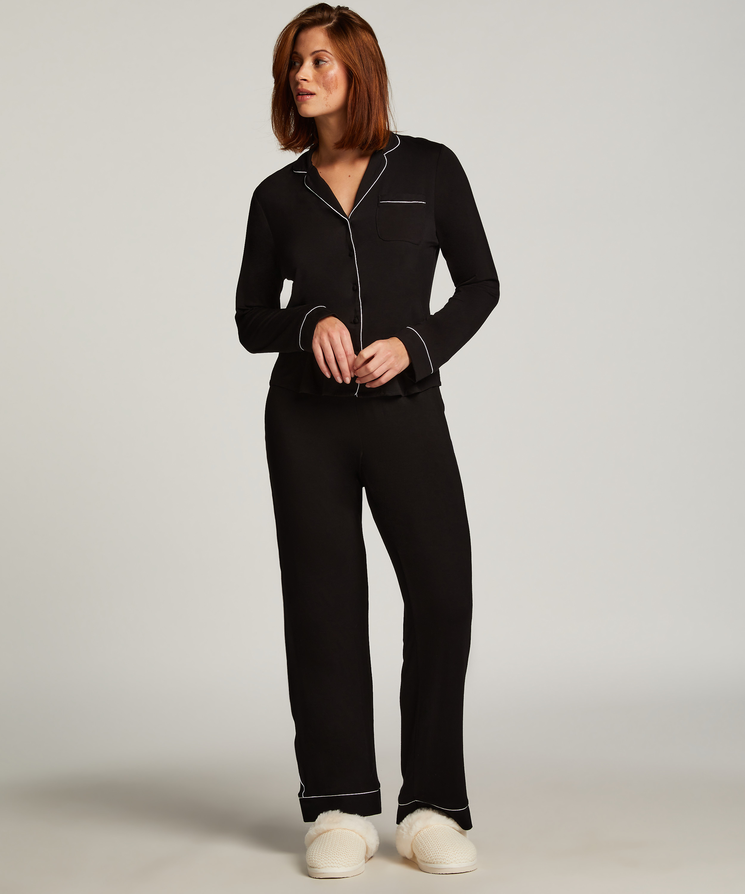 Langærmet jerseyjakke Essential, Sort, main