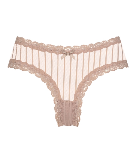 Brasiliansk trusse V-shape Mesh, Beige