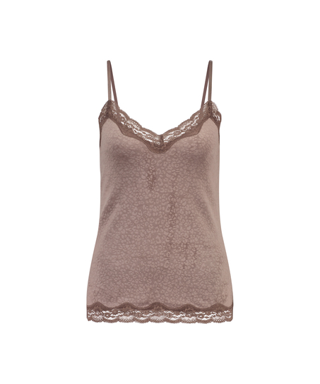 Velours Lace cami, Brown