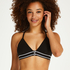 Formstøbt triangle bralette Casey bomuld, Sort