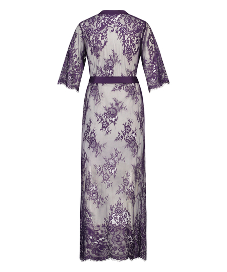Allover Lace lang kimono, lilla