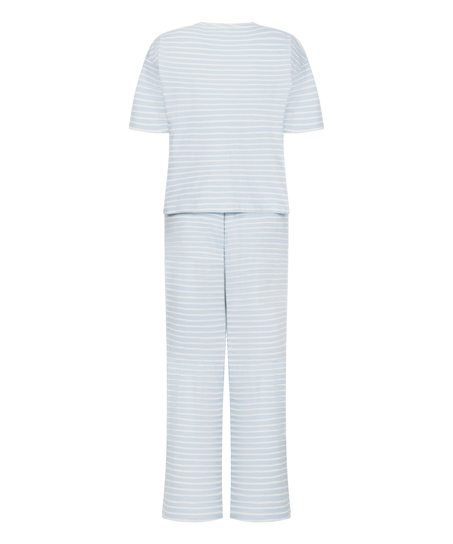 Pyjama Set Cotton Jersey Long, Bl&aring;