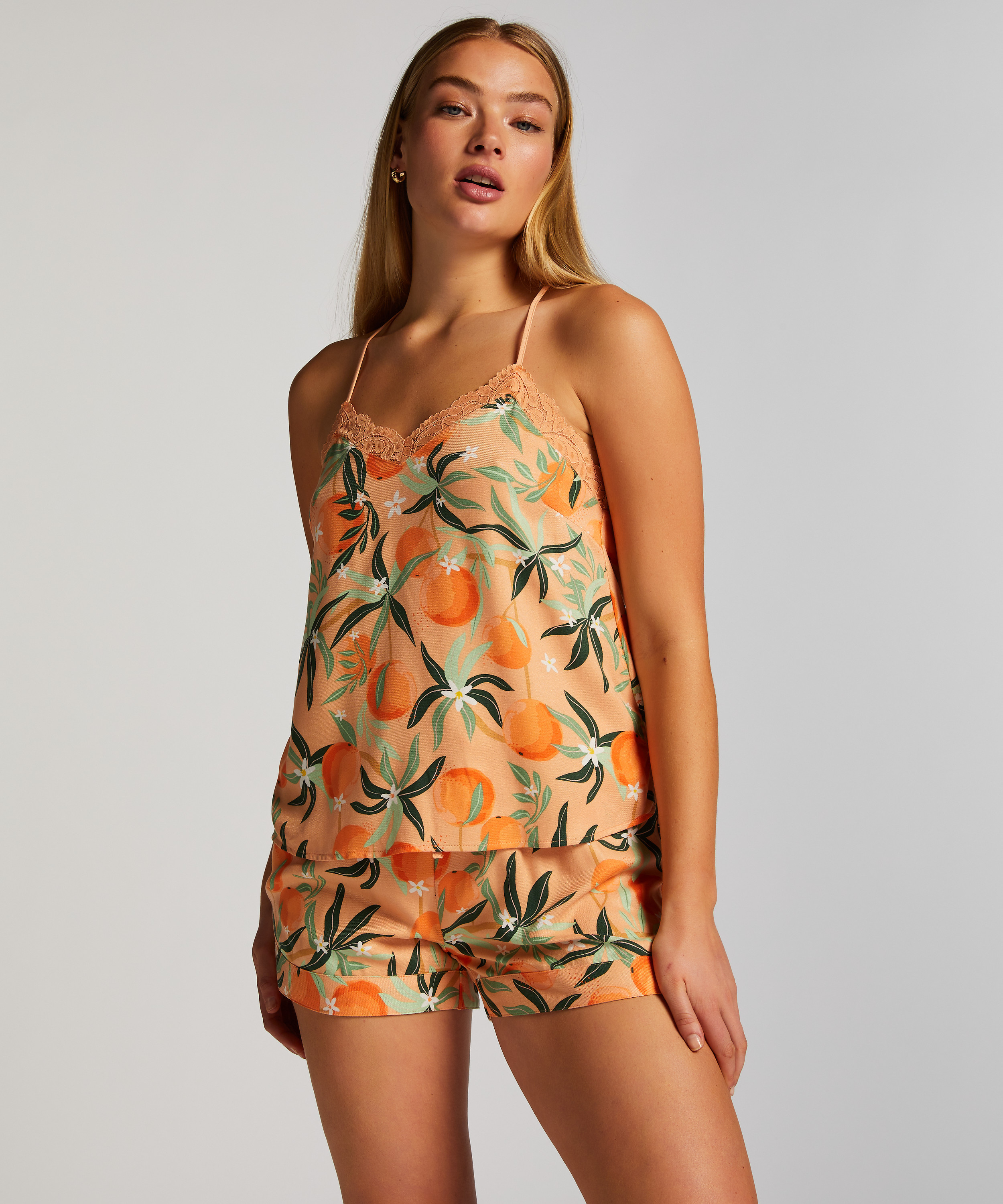 Cami top Woven Lace, Lyserød, main