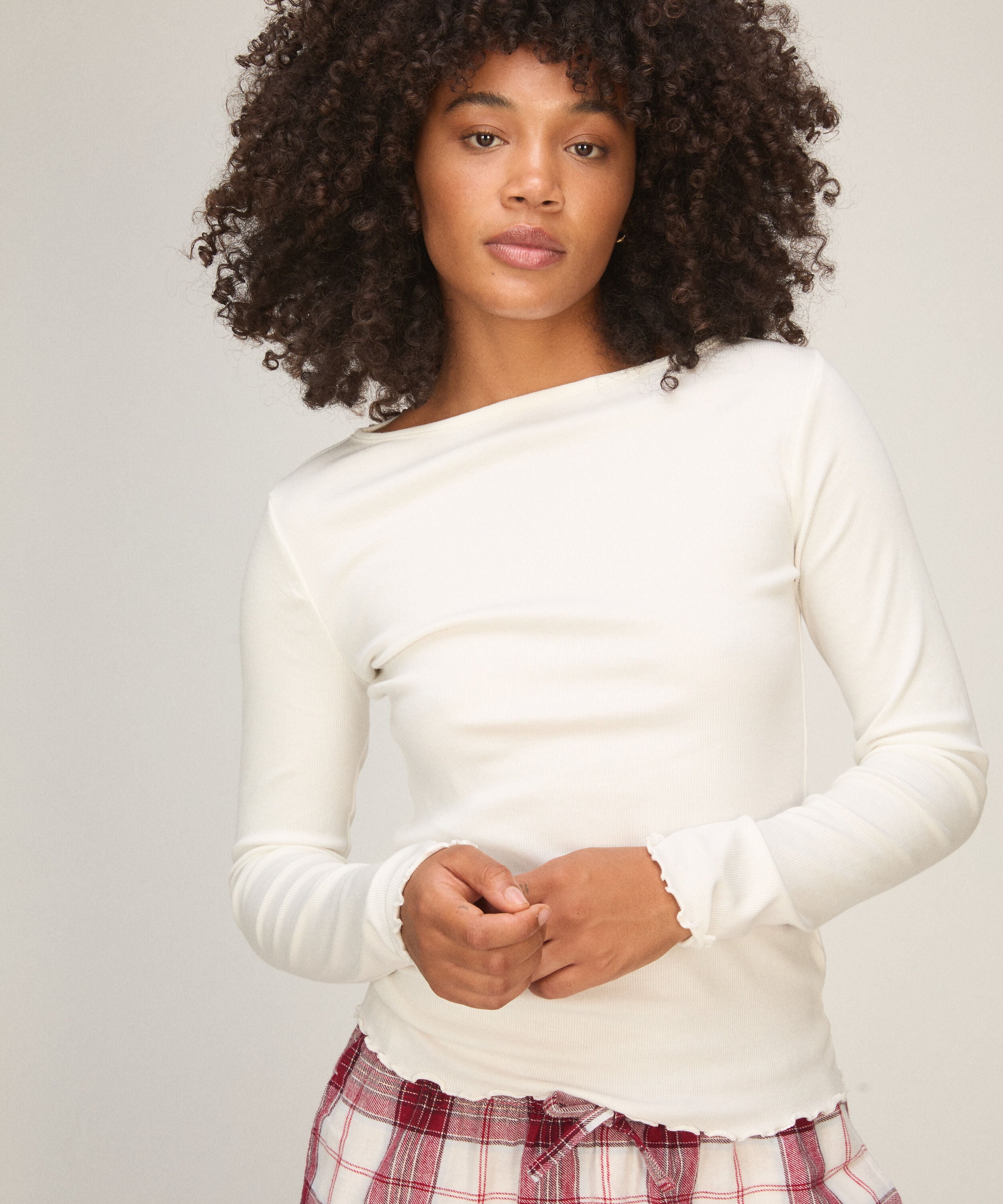 Boatneck Top, Hvid Boatneck Top, Hvid