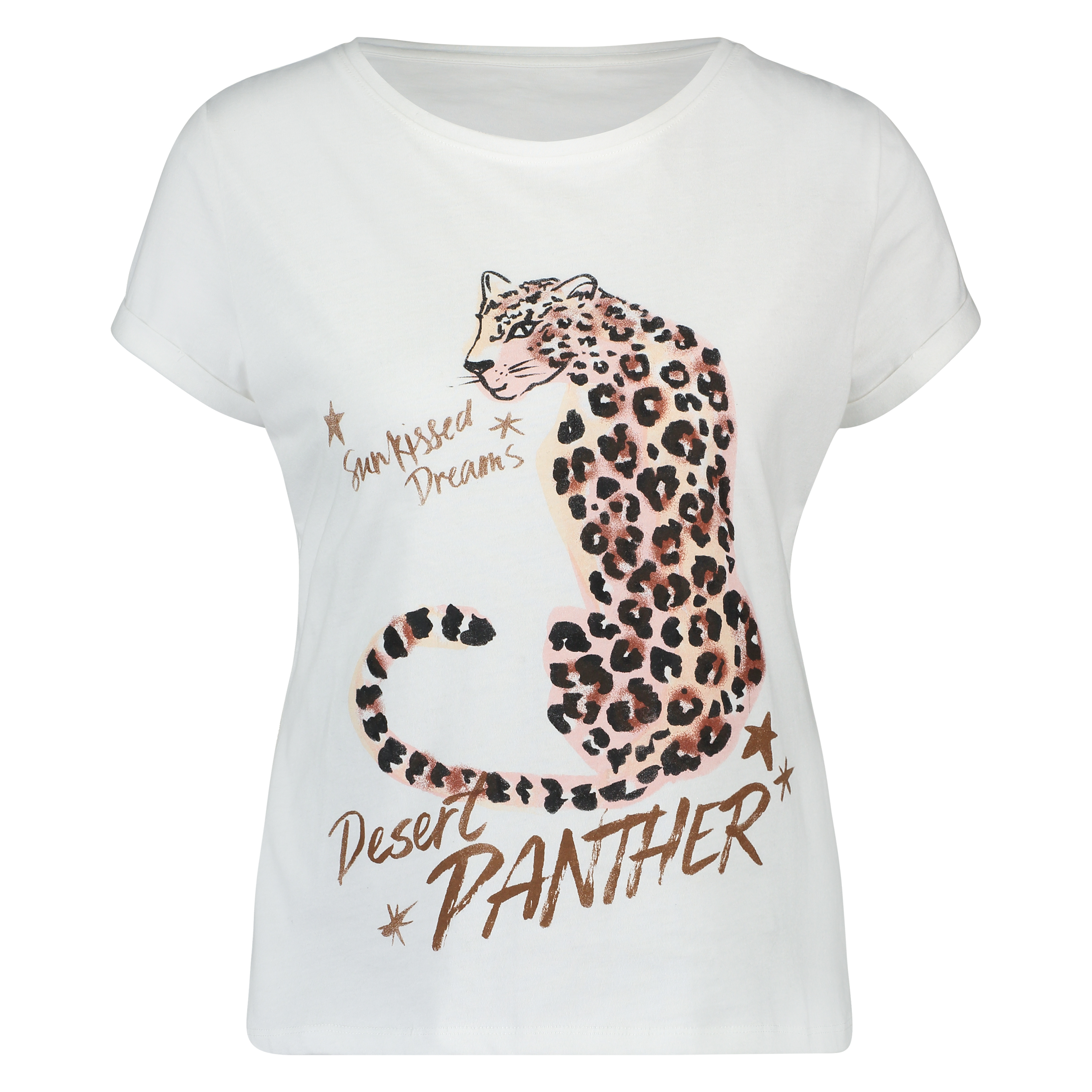 Kort&aelig;rmet pyjamastop, Hvid, main