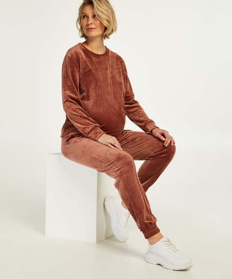 Graviditetsjoggingbukser Velours, pink