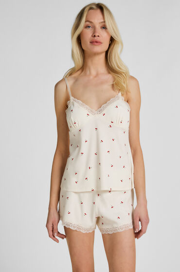 Hunkemöller Pyjamas Sæt Jersey Blonder Hvid