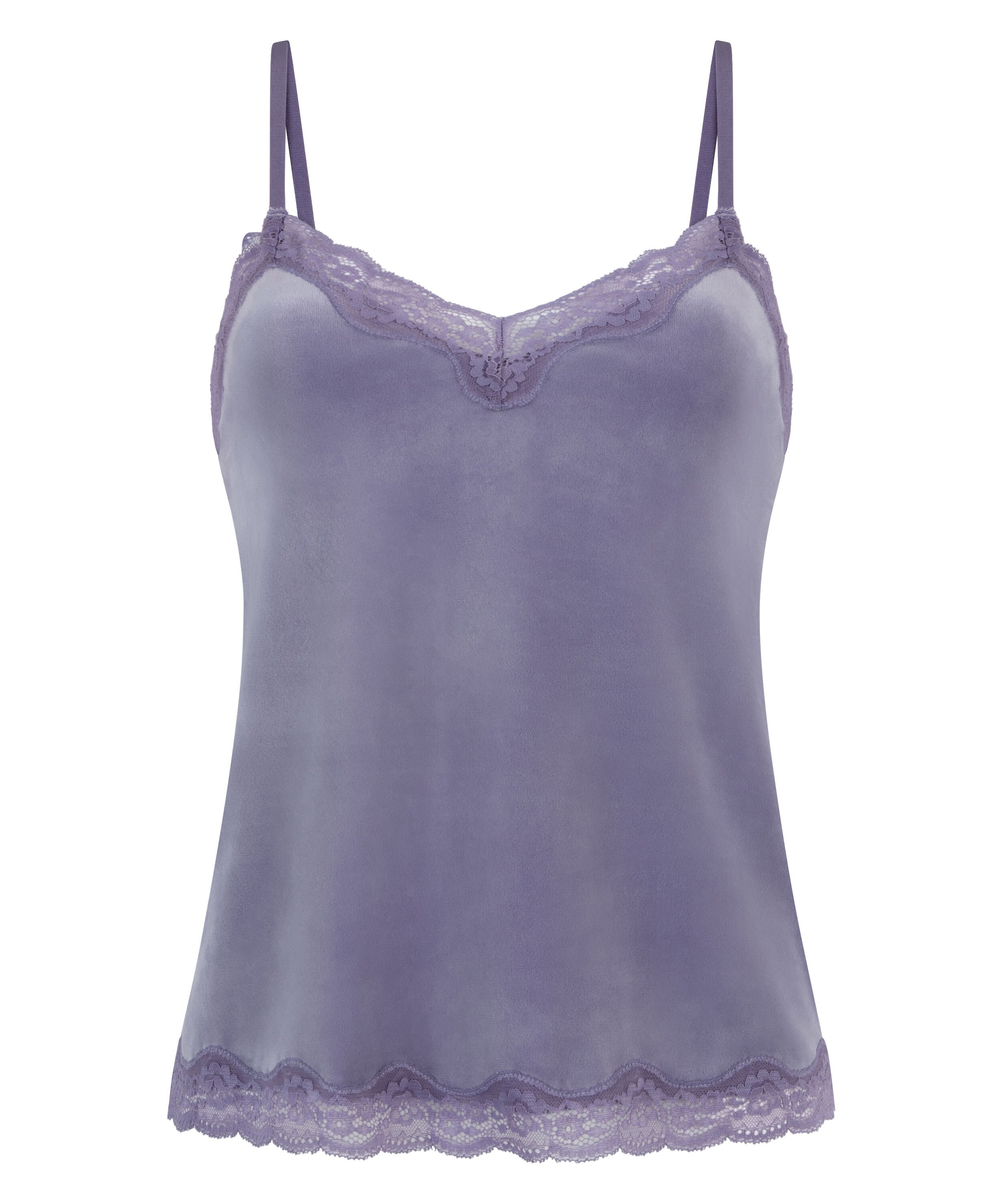 Cami top Velours Lace, Lilla