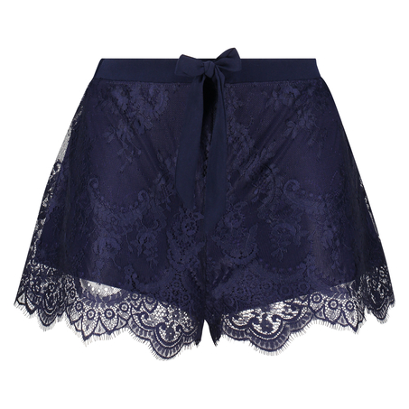 Pyjama short all over lace, blå