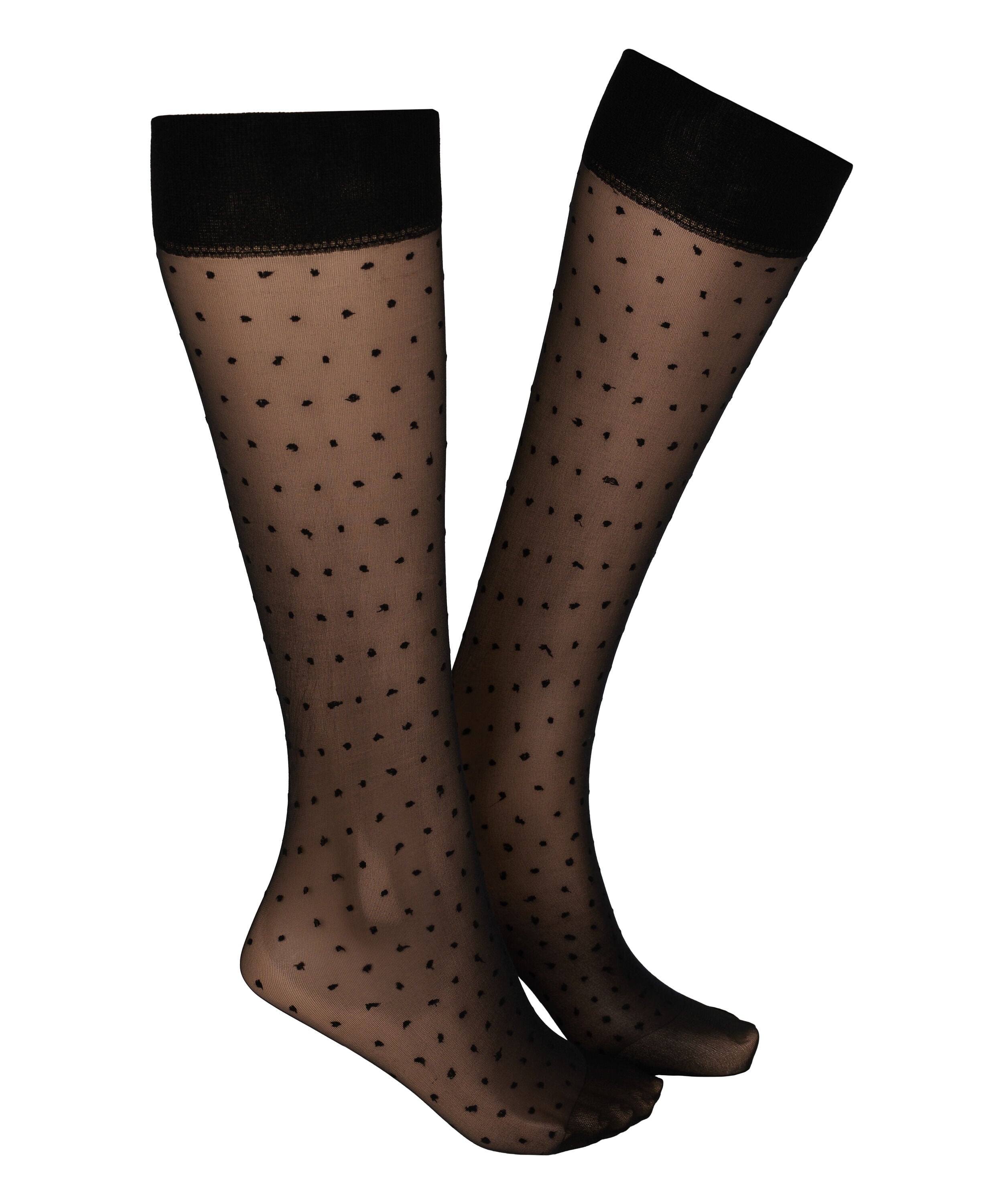 Sheer Sokker Dots, Sort Sheer Sokker Dots, Sort