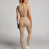 HKMX High waisted sømløse sportsleggings, Beige