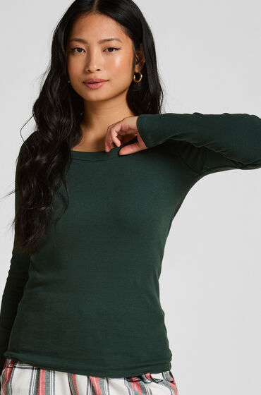 Hunkemöller Pyjamatop Bomuld Grøn