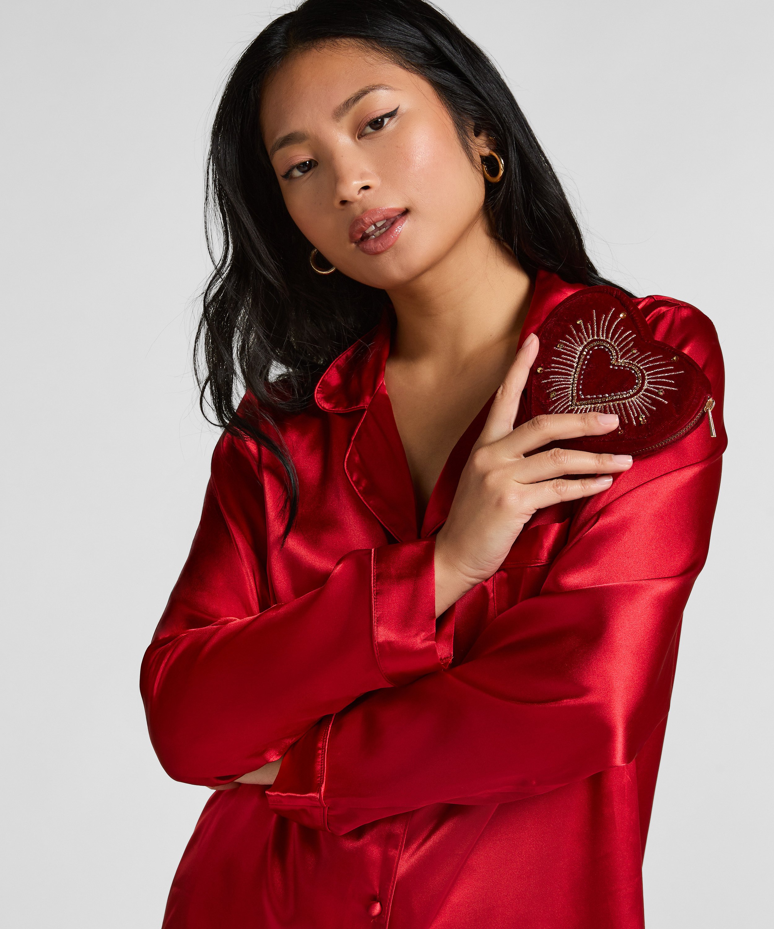 Hjerteformet lynlåspung, Rød, main