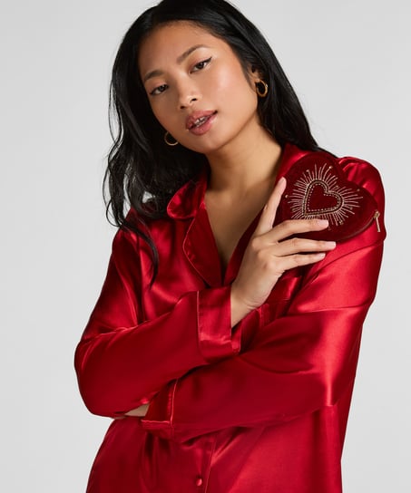 Hjerteformet lynlåspung, Rød