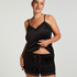 Cami top Velours Lace, Sort
