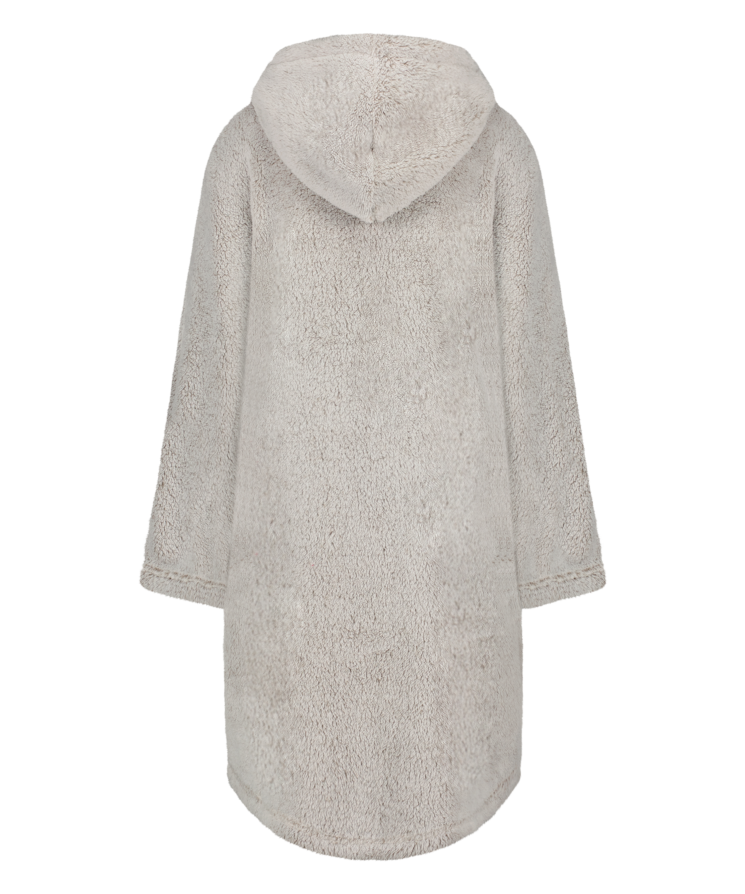 Flannel Fleece Hoodie, Grå, main