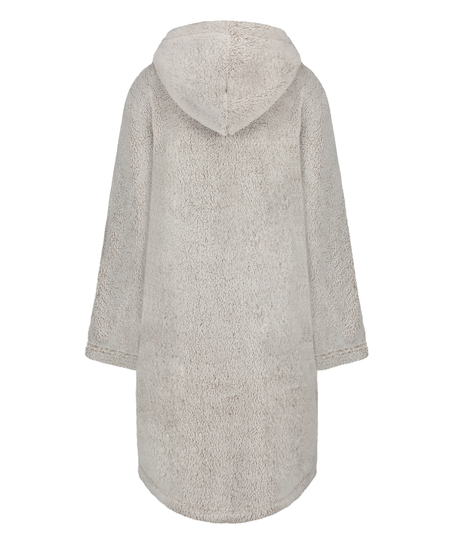 Flannel Fleece Hoodie, Grå