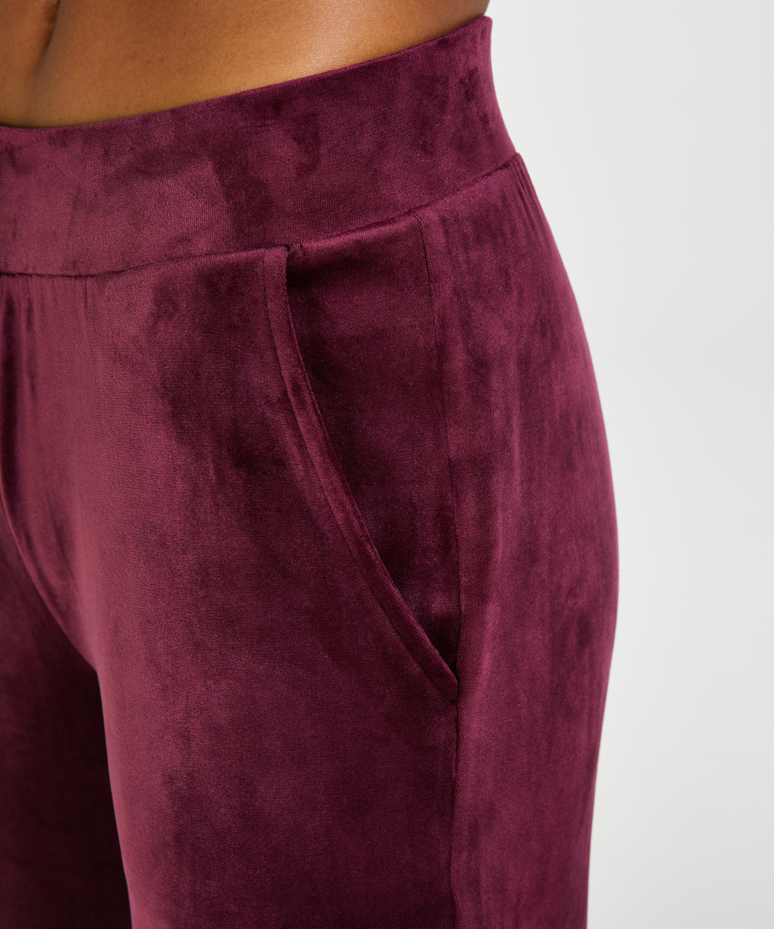 Tall Pyjamasbukser velour, Lilla, main