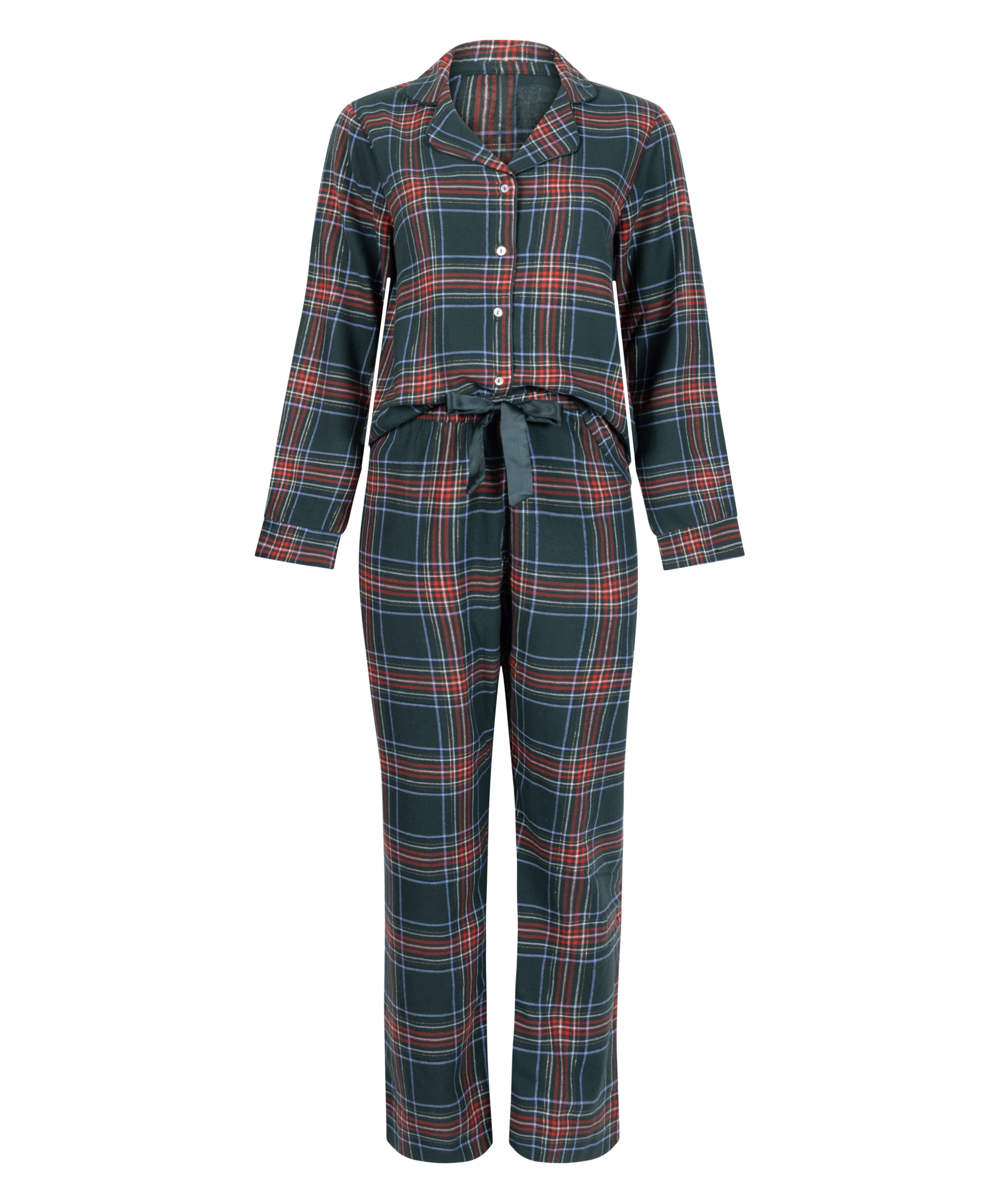 Pyjamass&aelig;t Flannel, Gr&oslash;n, main