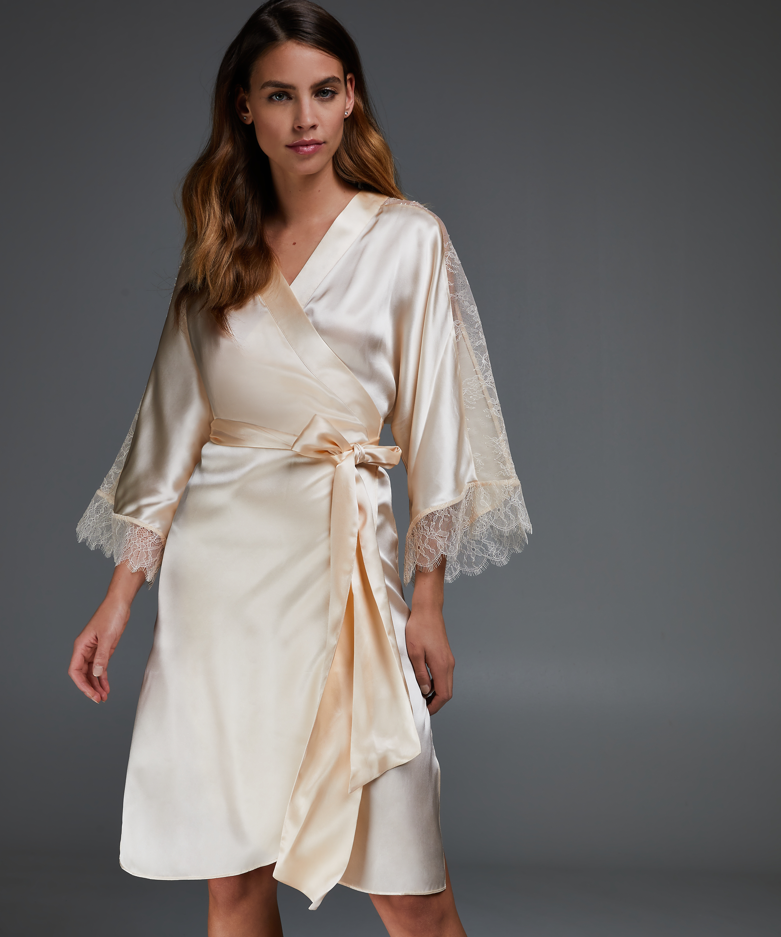 Kimono Silk Lace, Beige, main