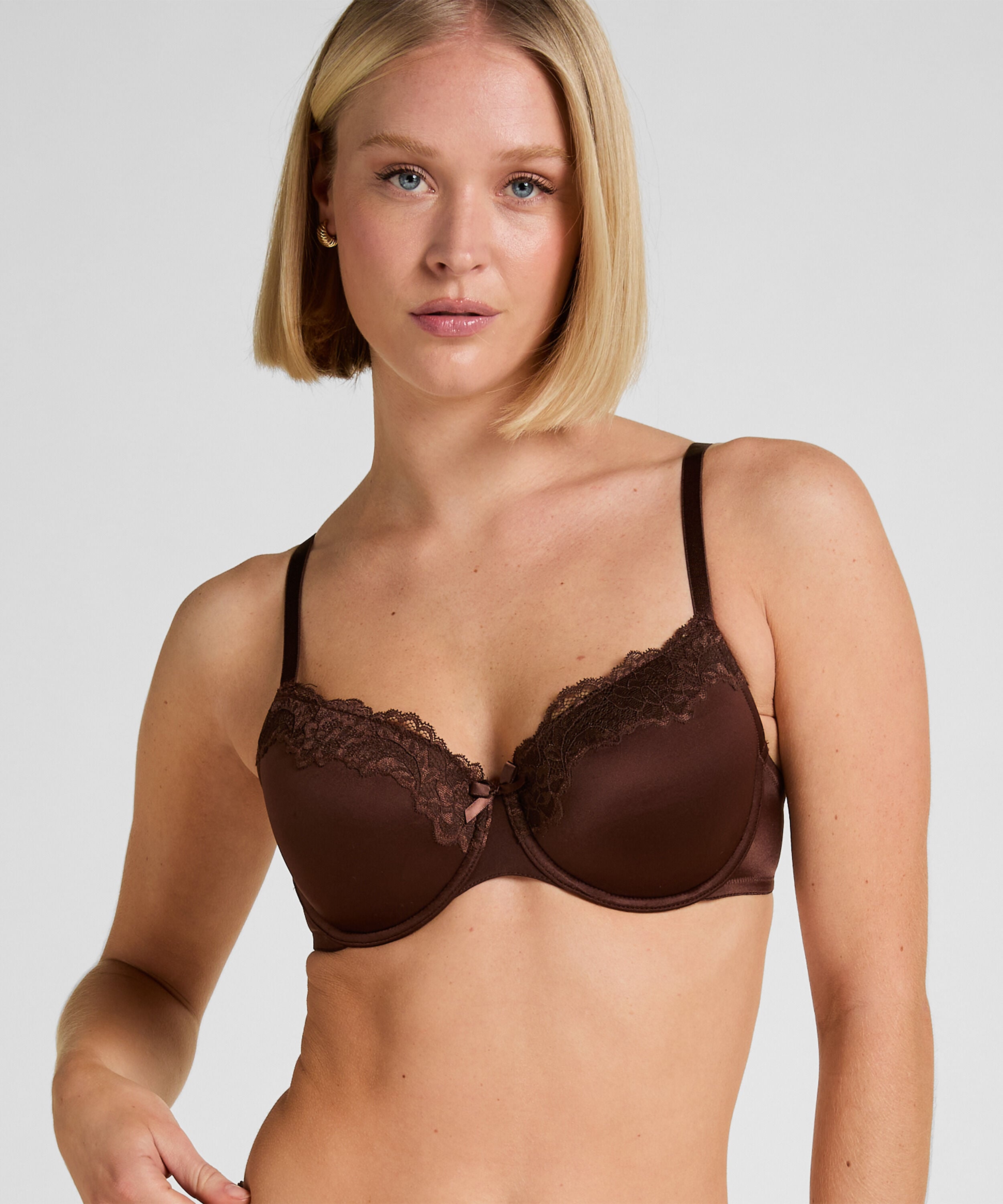 Formstøbt bøjle-bh Lace & Shine, Brun
