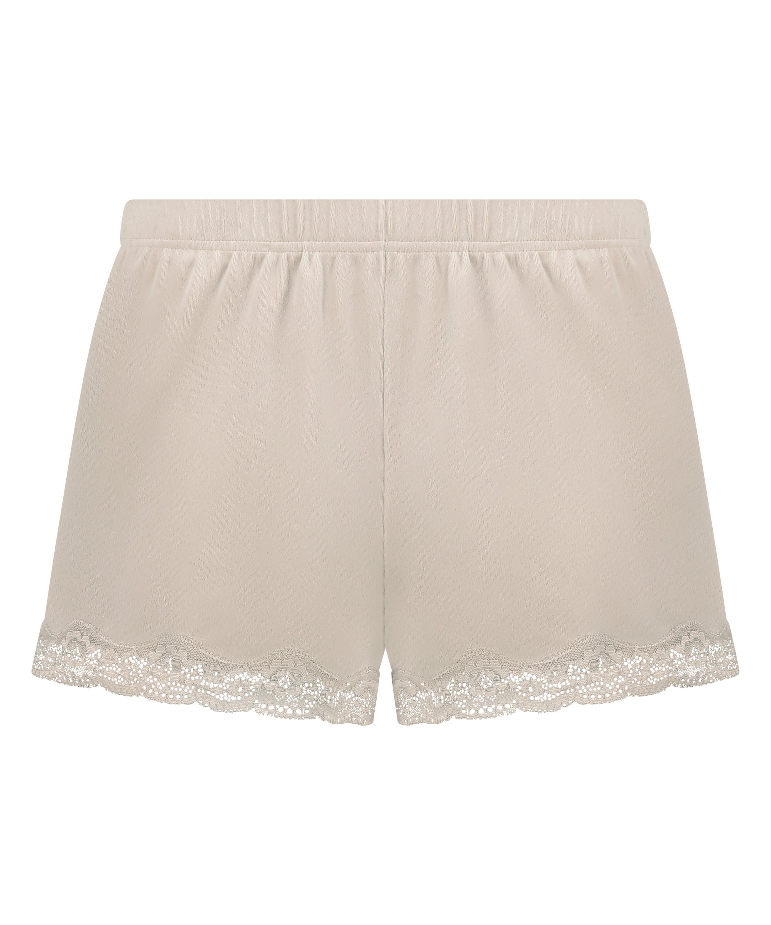 Short i velour og blonde, Beige, main