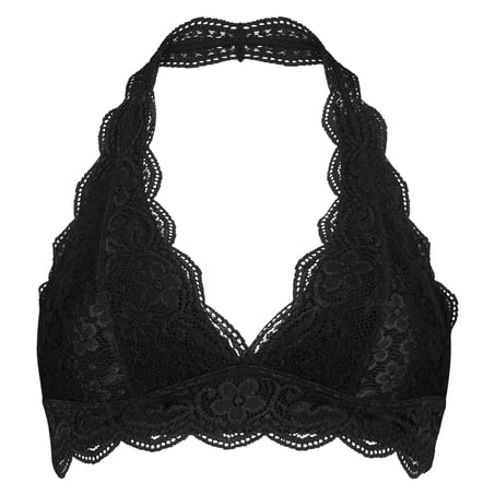 Halter Lace bralette, Sort