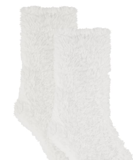 1 par strikkede sokker, Hvid