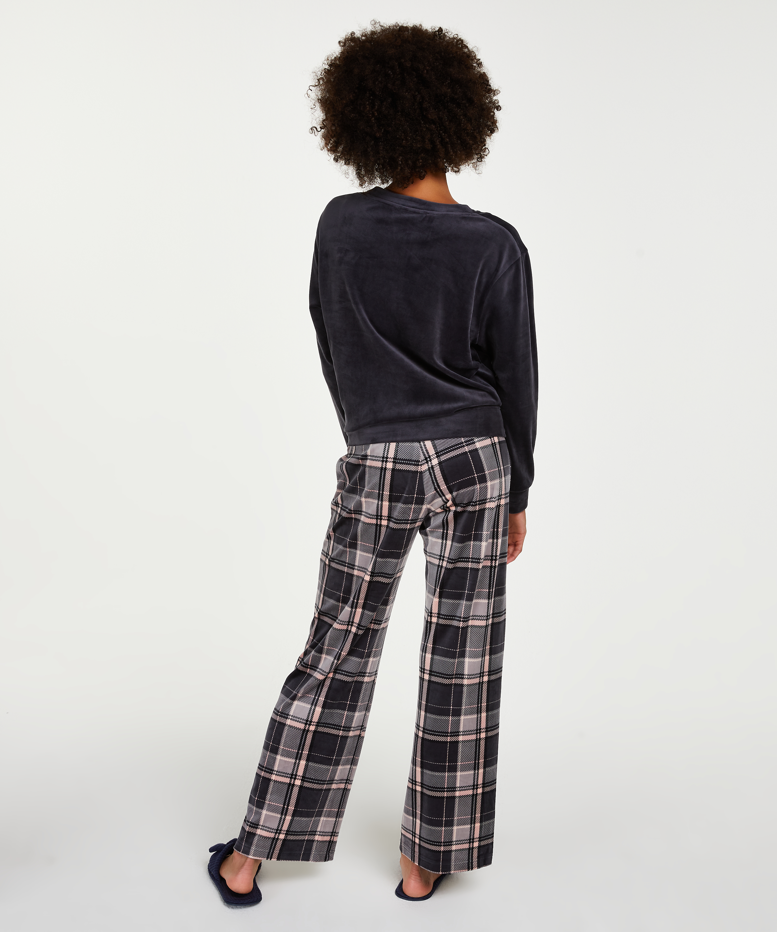 Velour pyjamassæt, Grå, main