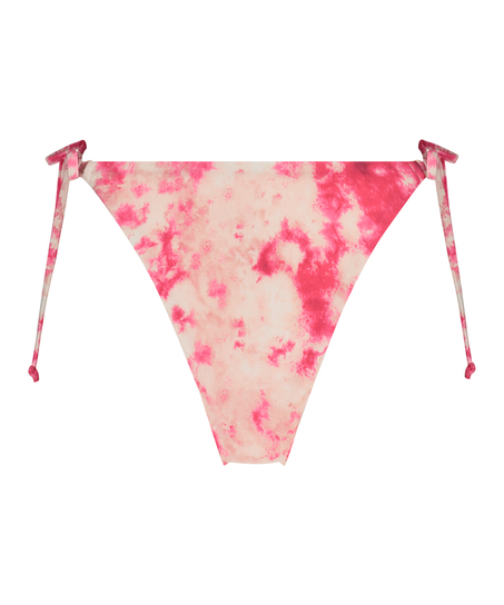 Bikinitrusse med h&oslash;j benudsk&aelig;ring Tie Dye, pink