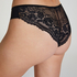 Usynlig brasiliansk trusse Lace Back, Sort