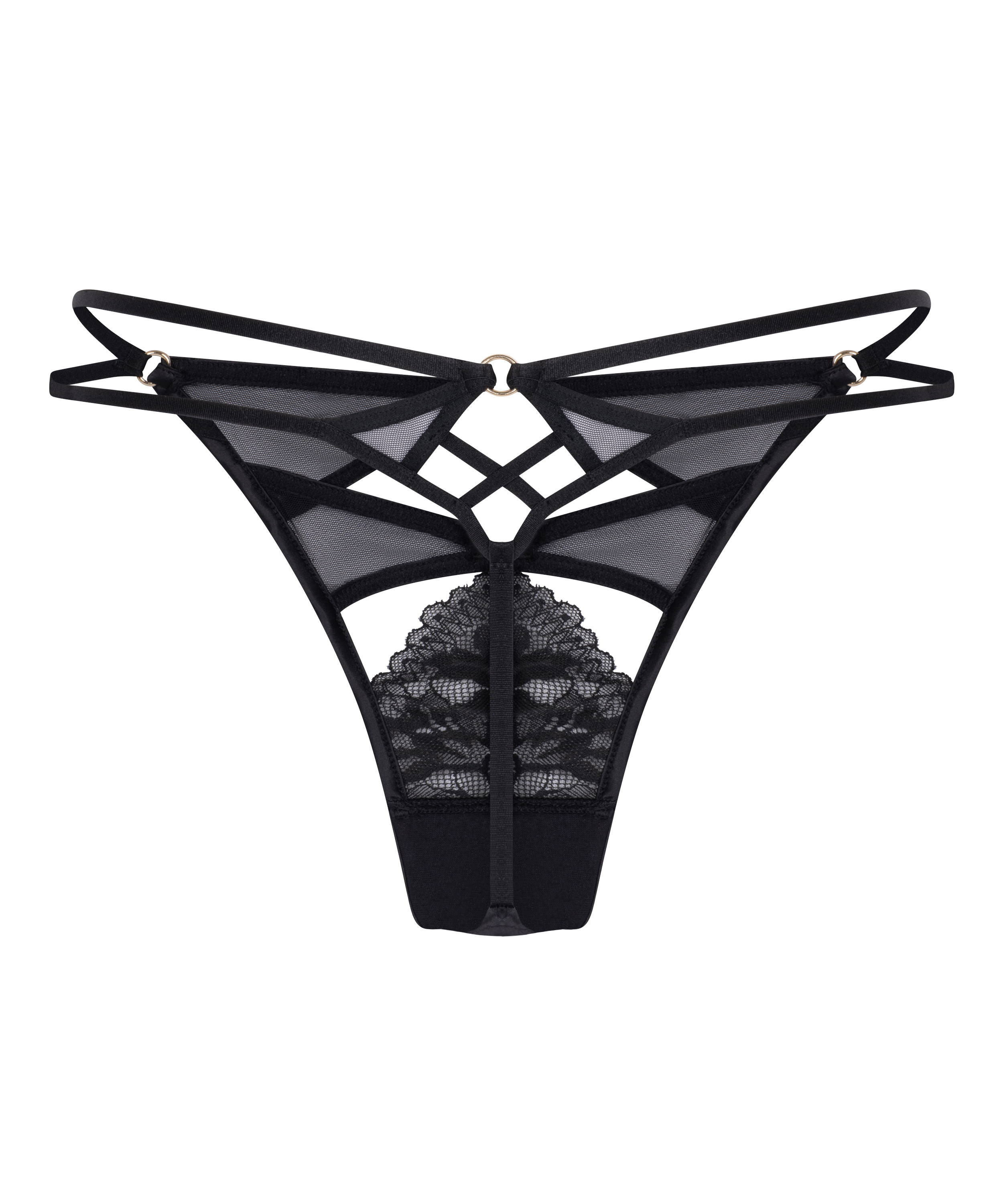 Amel g-streng med h&oslash;j benudsk&aelig;ring , Sort, main