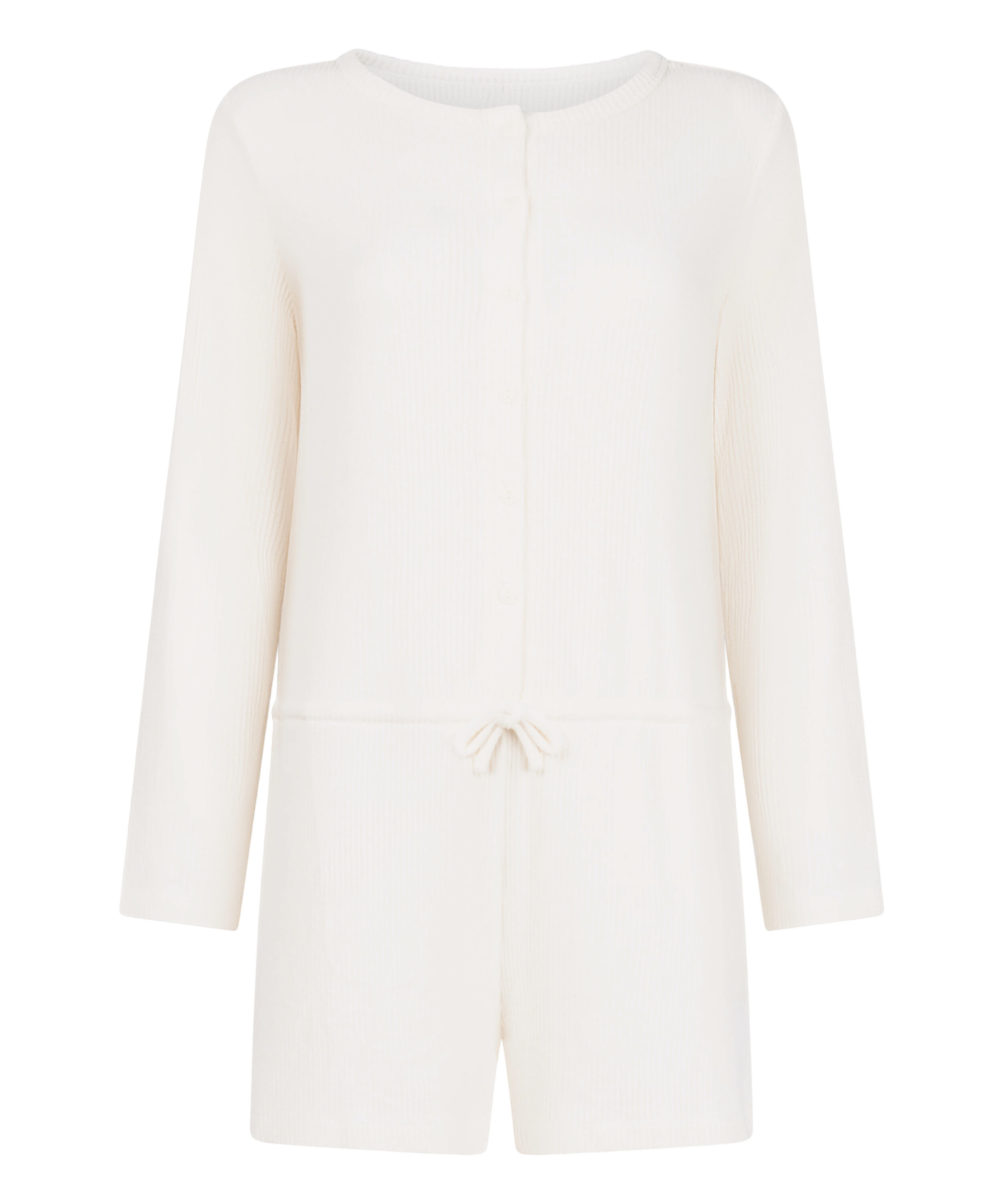 Onesie-jumpsuit short i jersey rib, Hvid