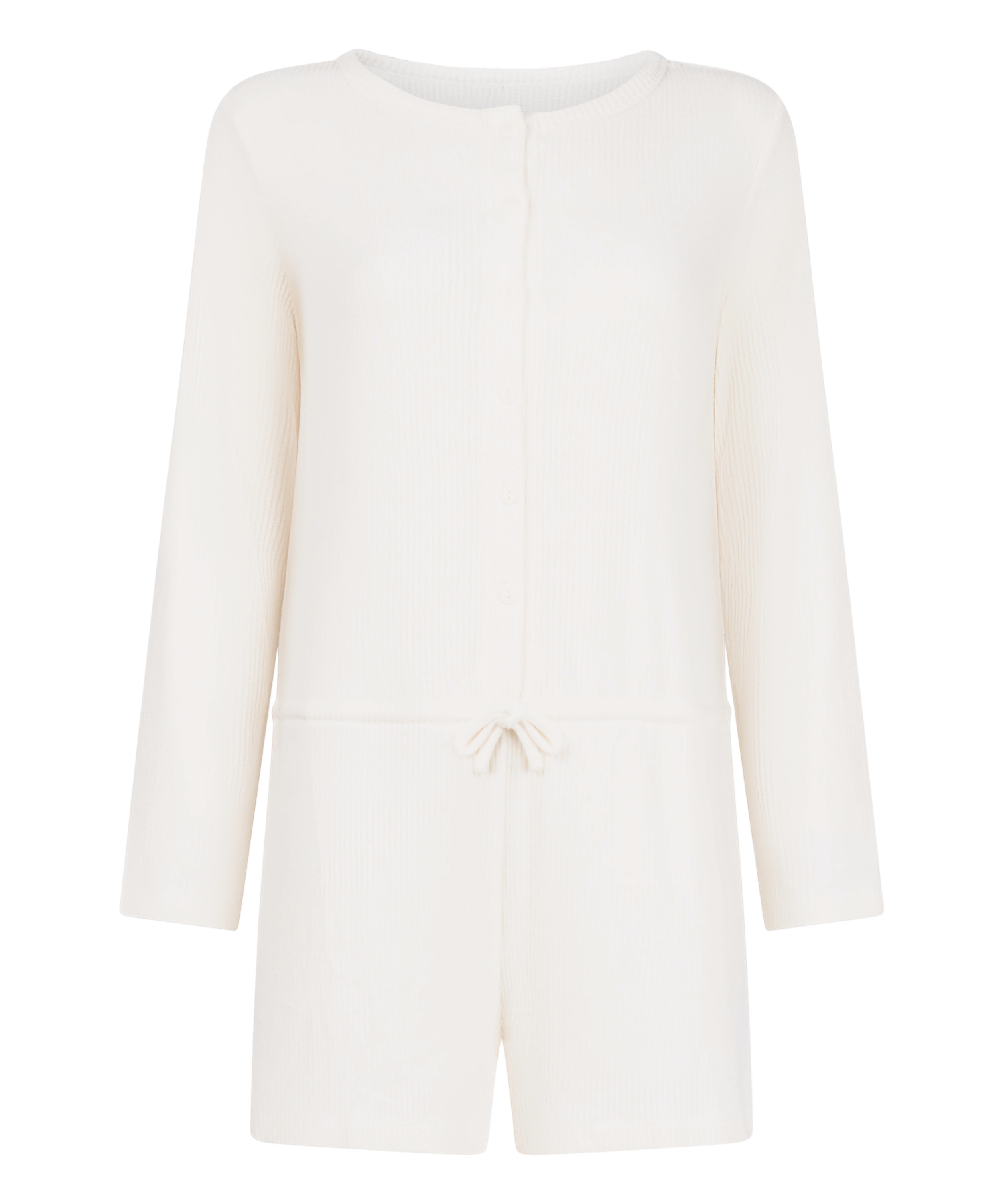 Onesie-jumpsuit short i jersey rib, Hvid, main