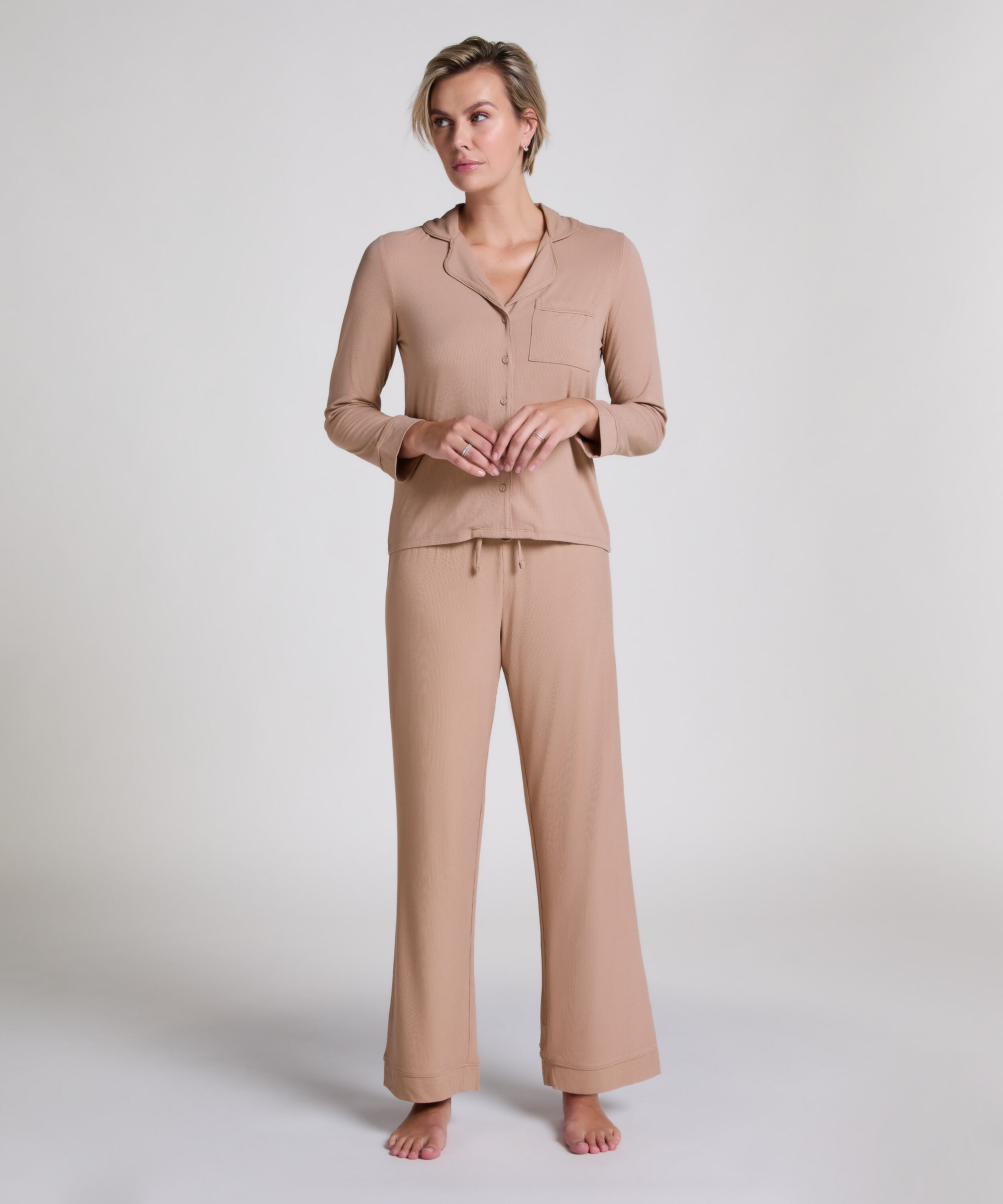 Petite Essential buks i rib, Beige