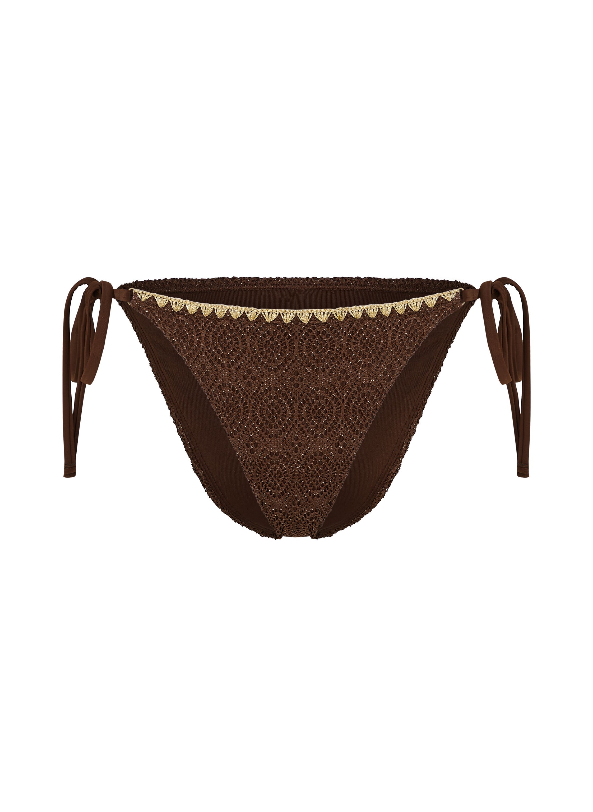 Cheeky Tanga Bikinitrusse Crochet, Brown