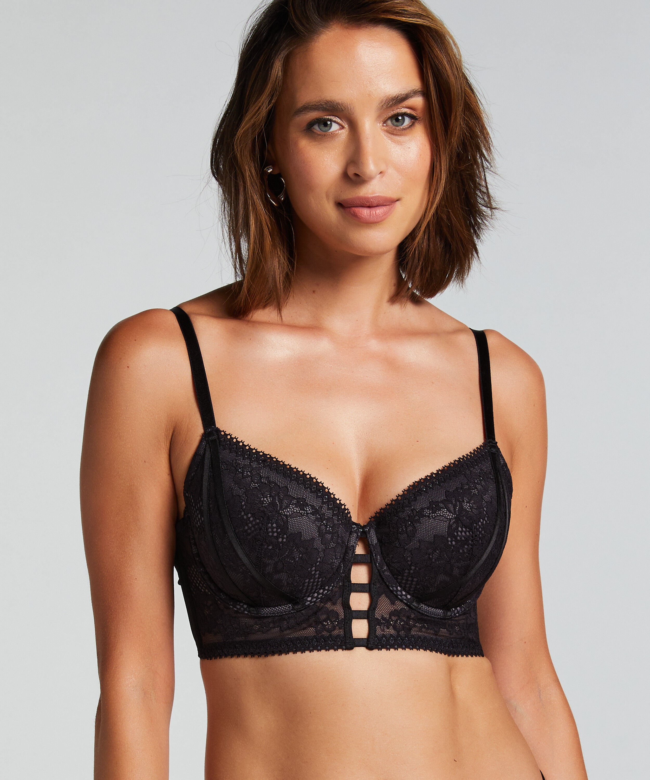 Formstøbt longline bøjle-bh Vera, Sort