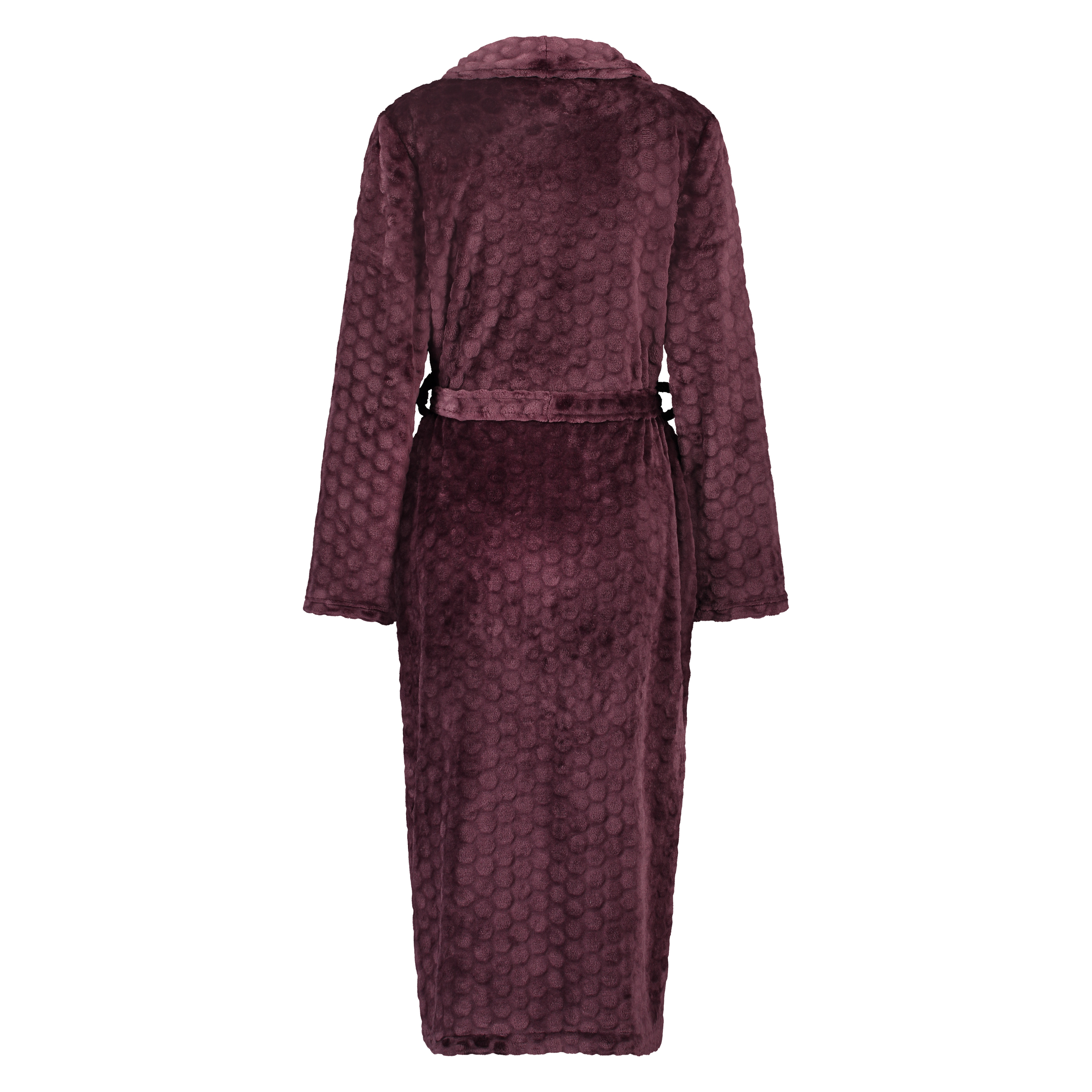 Fleece lang badekåbe, rød, main